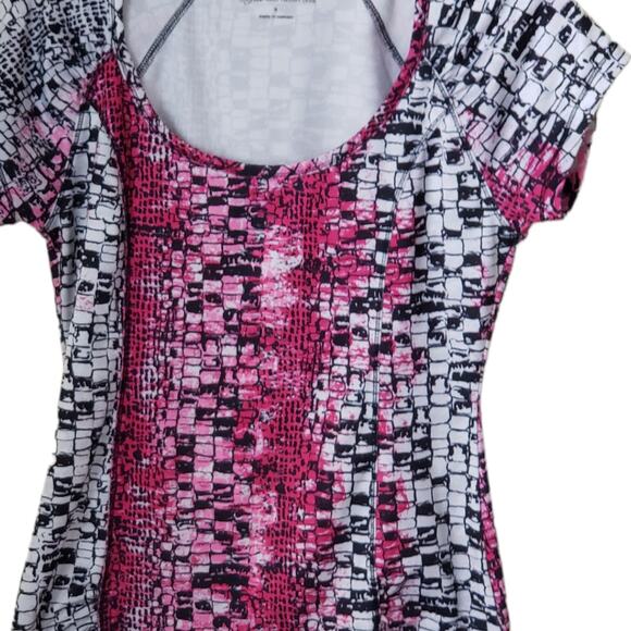 2 FOR $5 SALE Sofia Vergara Active  Short Sleeve Paradise Pink Combo Top  Small - Picture 6 of 7
